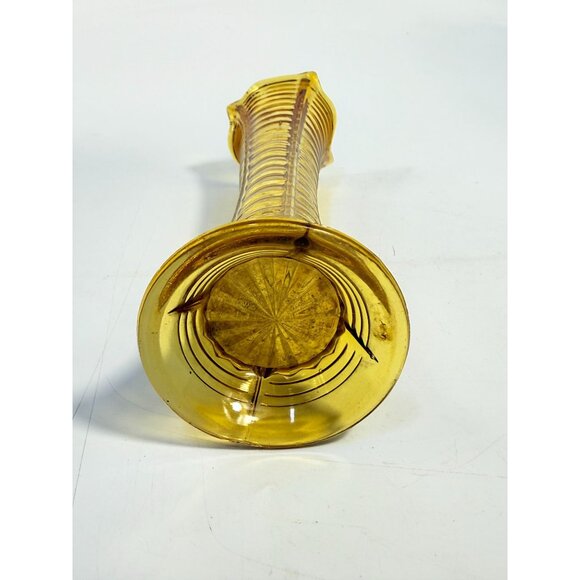 Swung Swing Vase Orange Amber Hand Blown Northwood Drapery Variant Amber Vase - Picture 16 of 16